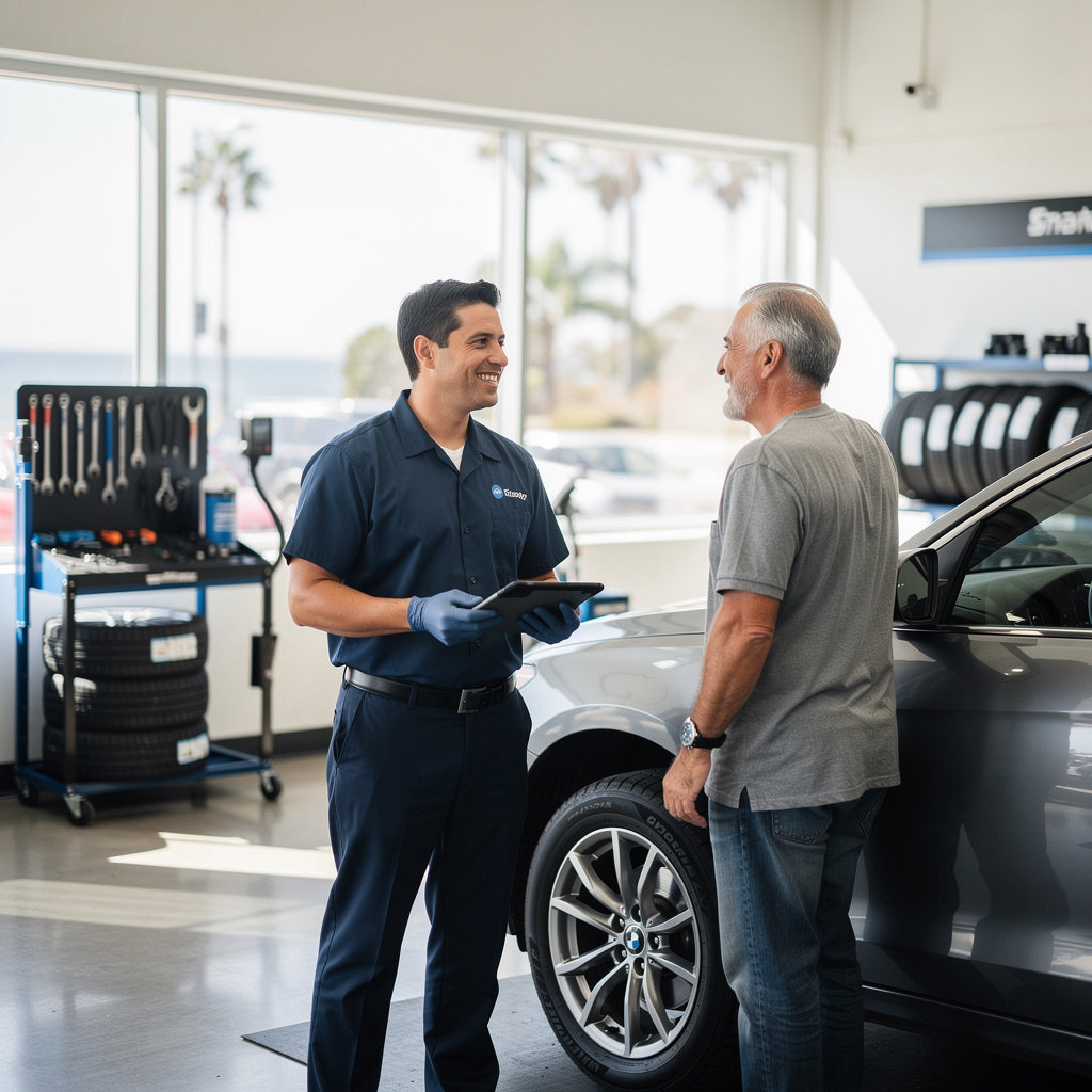 SANTA BARBARA TIRE & SERVICE CENTER II technician performing expert automotive repair and brake service in Santa Barbara
